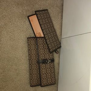 Coach - Wallet and Check Book cover - minor water marks on leather